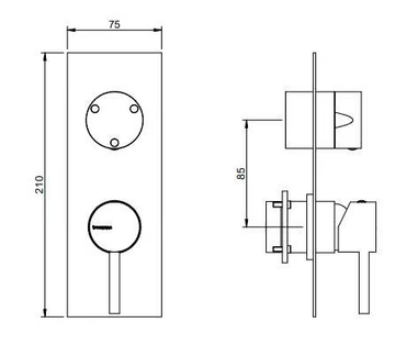 X-CHANGE_MONO - Brass shower mixer with diverter with plate by Rubinetterie Treemme - view 3